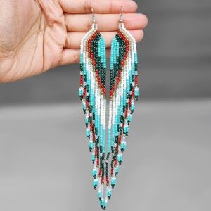 Cass Fringe Boho Beaded Earrings Handmade Boheme Jewelry